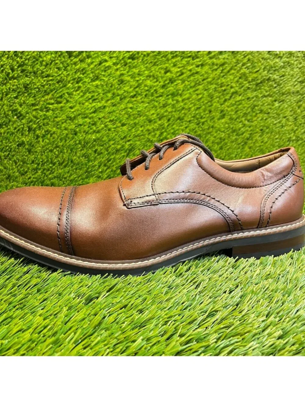 Nunn Bush Westfield Mens Size 11.5 Brown Classic Cap Toe Oxford Dress Shoes